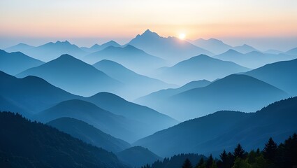 Obraz premium Mountain landscape, wonderful springtime landscape in mountains backgrounds. Beautiful natural landscape 
