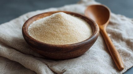 Monk Fruit Sweetener in Bowl, Natural Sugar Alternative Concept