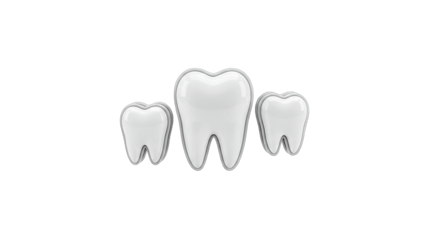 3D Rendered Teeth Isolated on White Background