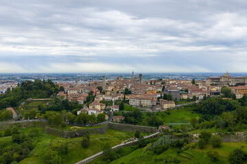 Fototapeta premium Panoramic view of Bergamo skyline - Bergamo, Italy
