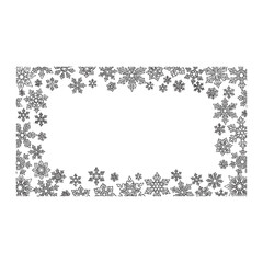 Elegant Black and White Snowflake Border for Winter Projects and Invitations
