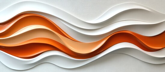 Obraz premium Abstract orange waves art, modern design, wall decor