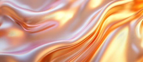 Obraz premium Golden silk fabric, flowing waves, abstract background, texture design