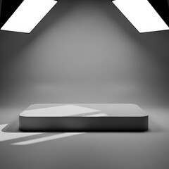 Illuminated Display Platform with Studio Lighting stock