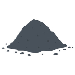 coal building material construction flat color vector illustration template design