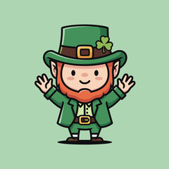 Charming Leprechaun Cartoon Character Celebrating St. Patricks Day.