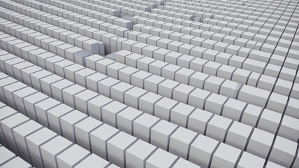 Obraz premium White cubes in grid pattern with one cube standing out in minimalist style with soft lighting for abstract background
