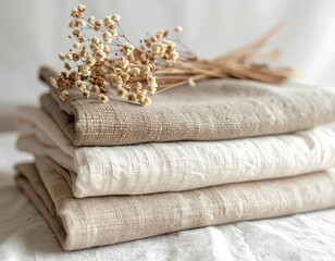 white towels on a white background