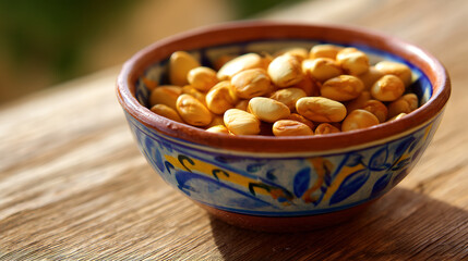 Lupini Beans in Bowl, Mediterranean Snack and Legume Concept