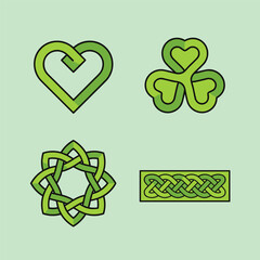 St. Patricks Day Celtic Knot Vector Designs Collection.