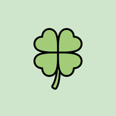 Four-leaf clover illustration symbolizing luck and Irish heritage.