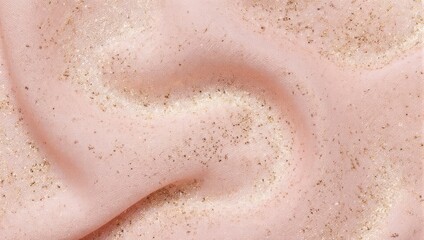 Fototapeta premium Close-up of swirling, light pink, creamy texture with flecks of gold