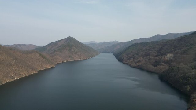 Daecheong Lake Reservoir: Aerial View of a Major South Korean Water Source