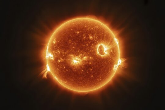 Vibrant solar flare erupting from sun's surface