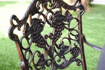 vintage metal chair in the garden