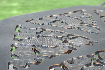 vintage metal chair in the garden
