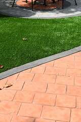 brick path in the garden, exterior design