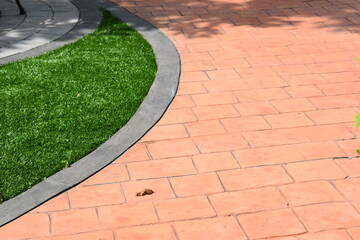 brick path in the garden, exterior design