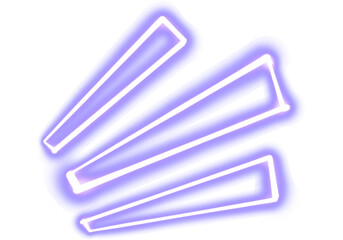 Abstract Glowing Neon Geometric Shapes on Transparent Background