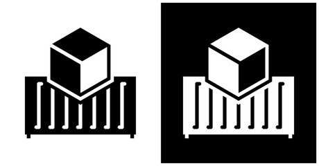 Containerization Icon Set In White And Black Background