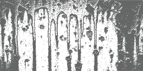 Grunge Drip Texture Vector Overlay Distressed Gray Background Design Element for Rough Surface Effect