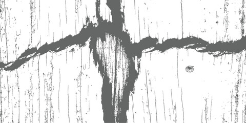 Distressed wood grain texture vector overlay Grungy cracked timber background with vertical scratch lines Monochromatic graphic resource