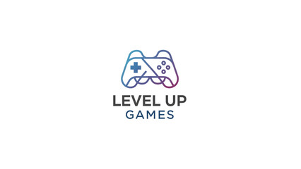 Fototapeta premium Level Up Games Logo Design Showcase, Graphic, Modern Environment, Digital Concept