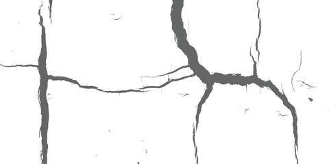 Vector Grunge Crack Texture Overlay Distressed Surface Fissures Isolated on White Background Graphic Resource