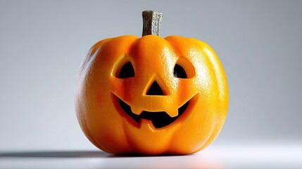 Jack-o'-Lantern: A classic Halloween pumpkin, carved with a grinning face, illuminated by a warm glow