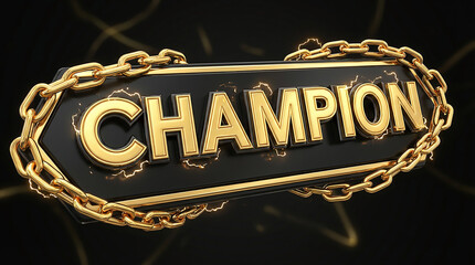 Champions Elegant Gold 3D Text Prestige Award Background