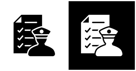 Custom Declaration Icon Set In White And Black Background