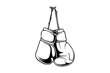lineart illustration of boxing gloves