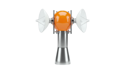 Abstract Satellite Dish Structure on White Background