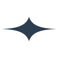 Minimal dark sparkle icon isolated on transparent background. Geometric shine symbol.