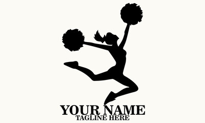 Cheerleader Vector Illustration. Cheerleader Icon Design, Cheerleader Logo Art and  Sport Celebrationart
