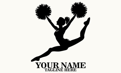 Naklejka premium Cheerleader Vector Illustration. Cheerleader Icon Design, Cheerleader Logo Art and Sport Celebrationart