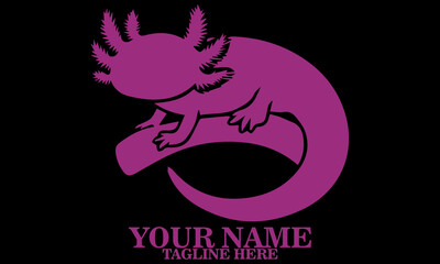 Vector Logo Illustration Axolotl with Black Background