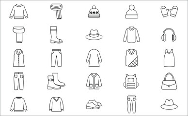 Fashion clothes set vector icons for web shopping illustration design