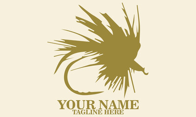 feathered fly fishing lure logo vector, feathered fly fishing lure vector illustration, feathered fly fishing lure logo icon