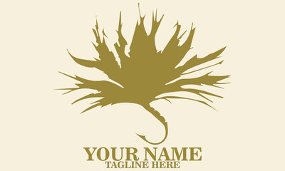 feathered fly fishing lure logo vector, feathered fly fishing lure vector illustration, feathered fly fishing lure logo icon