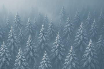 Obraz premium Layered snowy ridges fade softly into the distance, creating expansive winter calm
