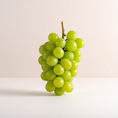 A Fresh Bunch of Green Grapes on White Background