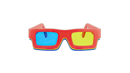 Colorful 3D Glasses on White Background