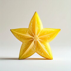 Fresh Starfruit Sliced Isolated on White Background Perfectly Shaped