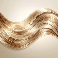 Blonde Hair Strands in Wavy Motion on Beige Background