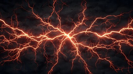 Electric lightning strikes across dark background, creating dramatic and powerful visual effect