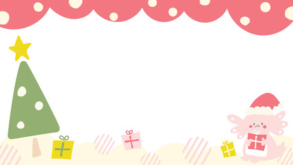 かわいい動画配信用の背景84　ウーパールーパーのクリスマス