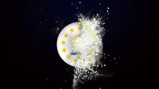 Elegant Particle Animation Highlighting the Structure of the Rhode Island icon