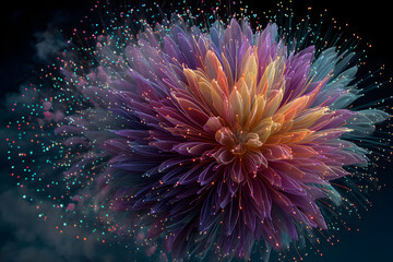 Fototapeta premium Fireworks on black Background
