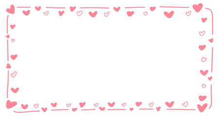 Doodle of heart frame for valentine's day. Hand drawn heart element vector.
